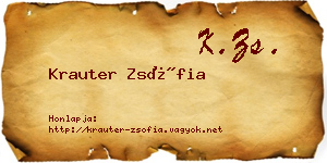 Krauter Zsófia névjegykártya
